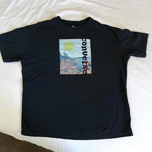 converse black nature print t shirt